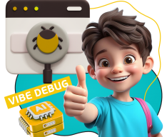Тестирование & Vibe Debug. Охотники за багами - КИБЕРшкола программирования для детей, компьютерные курсы для школьников, начинающих и подростков - KIBERone г. Лопатино