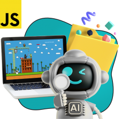 Язык программирования JavaScript + AI. Проектное обучение + геймификация + AI-помощники - КИБЕРшкола программирования для детей, компьютерные курсы для школьников, начинающих и подростков - KIBERone г. Лопатино